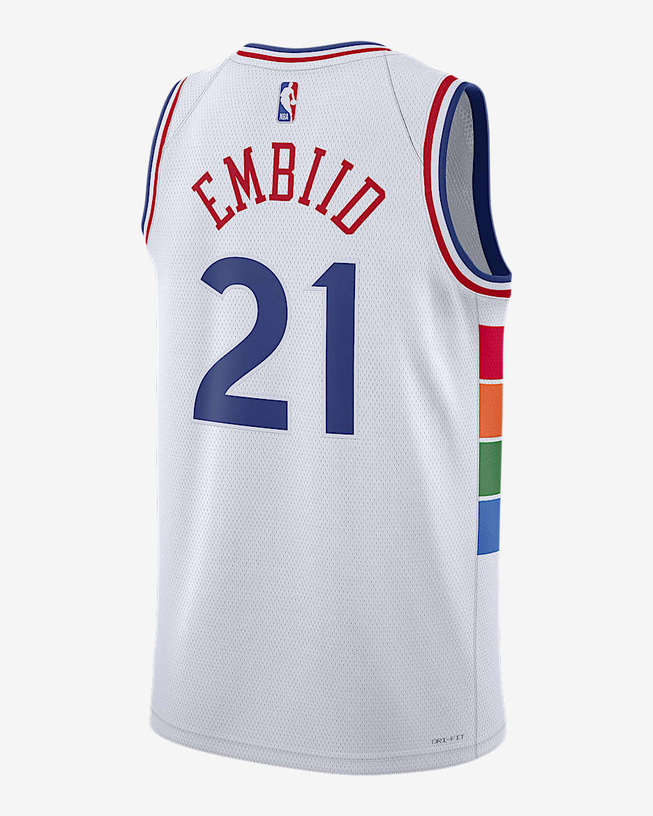 Maillot Nike Dri FIT NBA Swingman Joel Embiid Philadelphia 76ers 2024 2025 City Edition pour homme